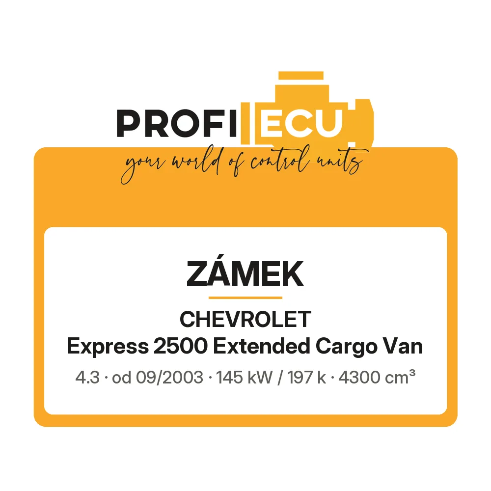 Etiketa ProfiECU: Zámek pro Chevrolet Express 2500 Extended Cargo Van 4.3 145 kW