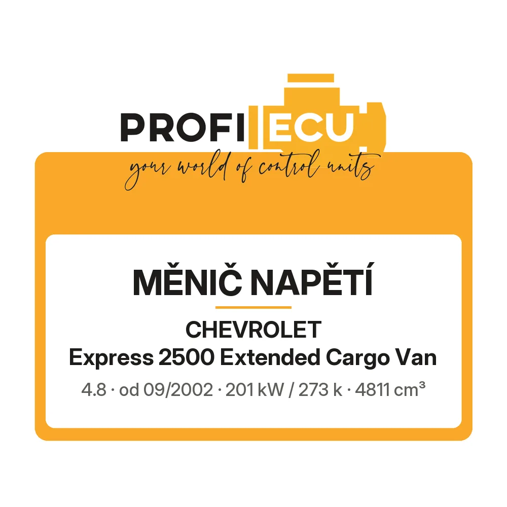 Etiketa ProfiECU: Měnič napětí pro Chevrolet Express 2500 Extended Cargo Van 4.8 201 kW