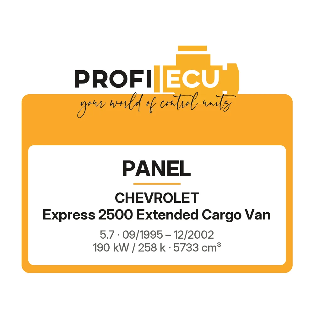 Etiketa ProfiECU: Panel pro Chevrolet Express 2500 Extended Cargo Van 5.7 190 kW