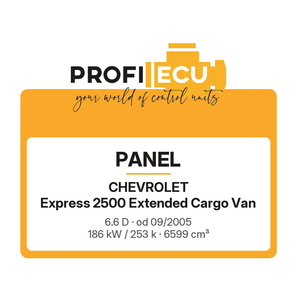 Etiketa ProfiECU: Panel pro Chevrolet Express 2500 Extended Cargo Van 6.6 D 186 kW