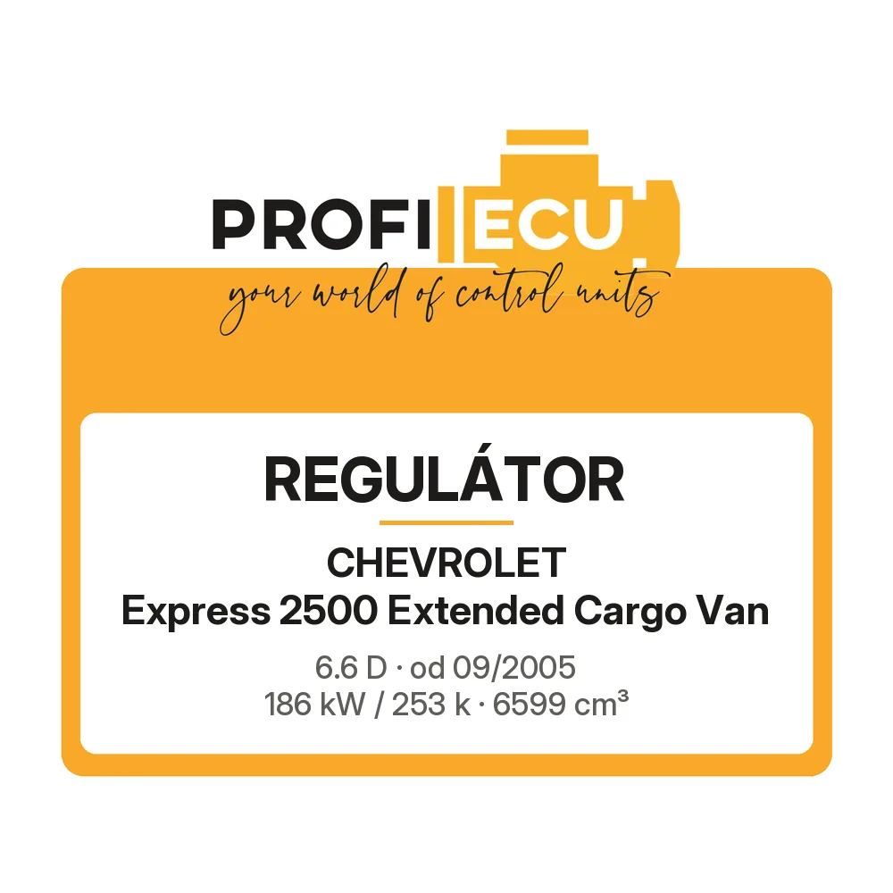 Etiketa ProfiECU: Regulátor pro Chevrolet Express 2500 Extended Cargo Van 6.6 D 186 kW
