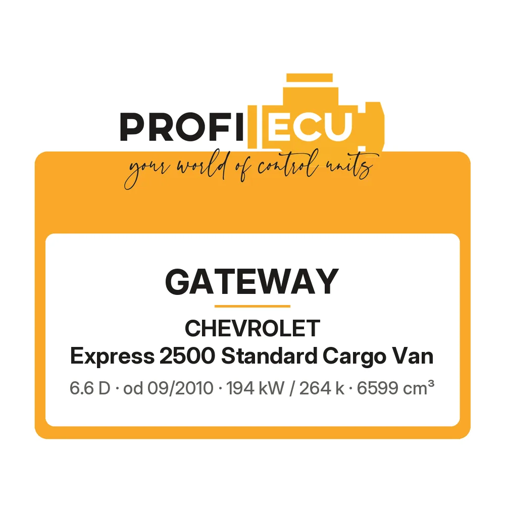 Etiketa ProfiECU: GATEWAY pro Chevrolet Express 2500 Standard Cargo Van 6.6 D 194 kW