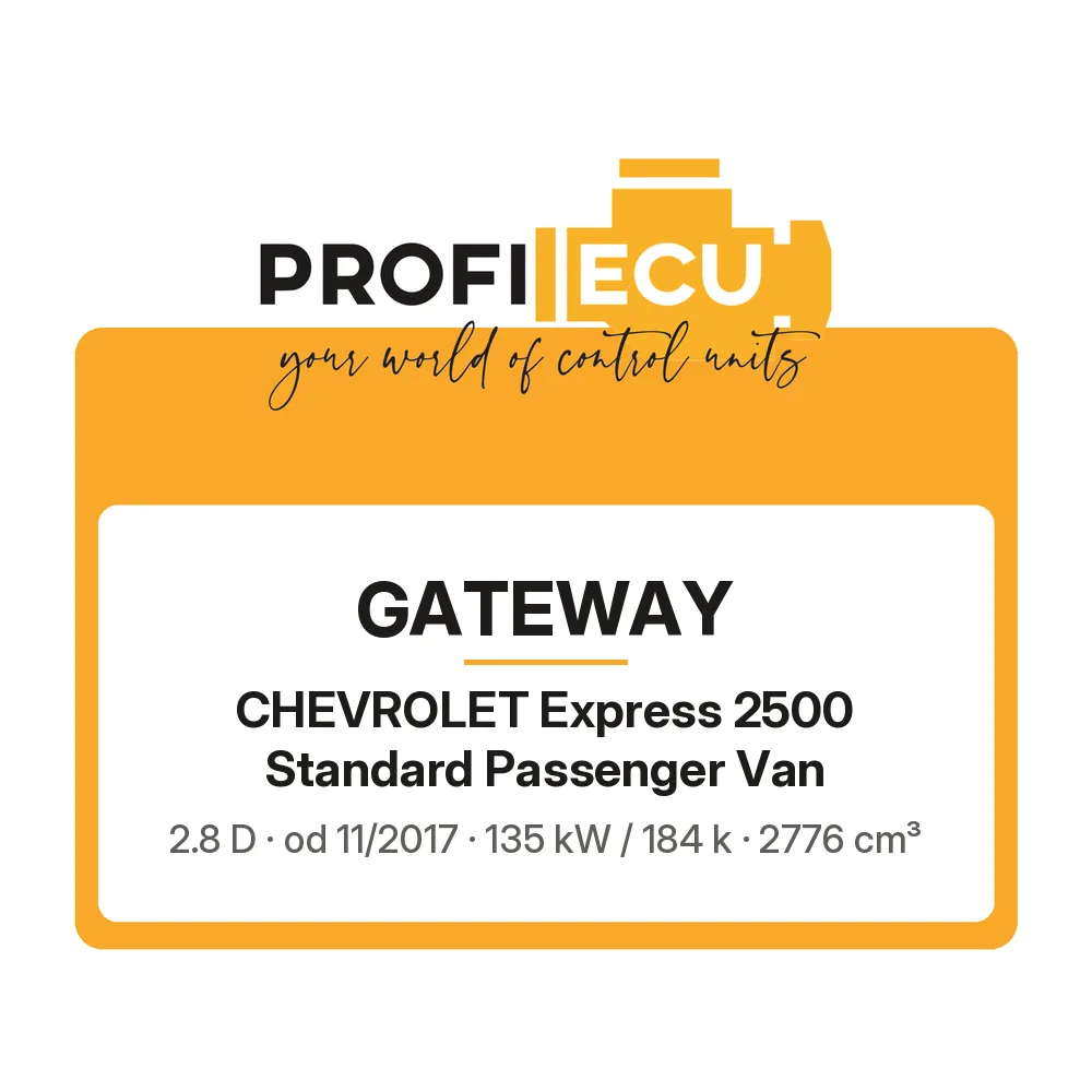 Etiketa ProfiECU: GATEWAY pro Chevrolet Express 2500 Standard Passenger Van 2.8 D 135 kW