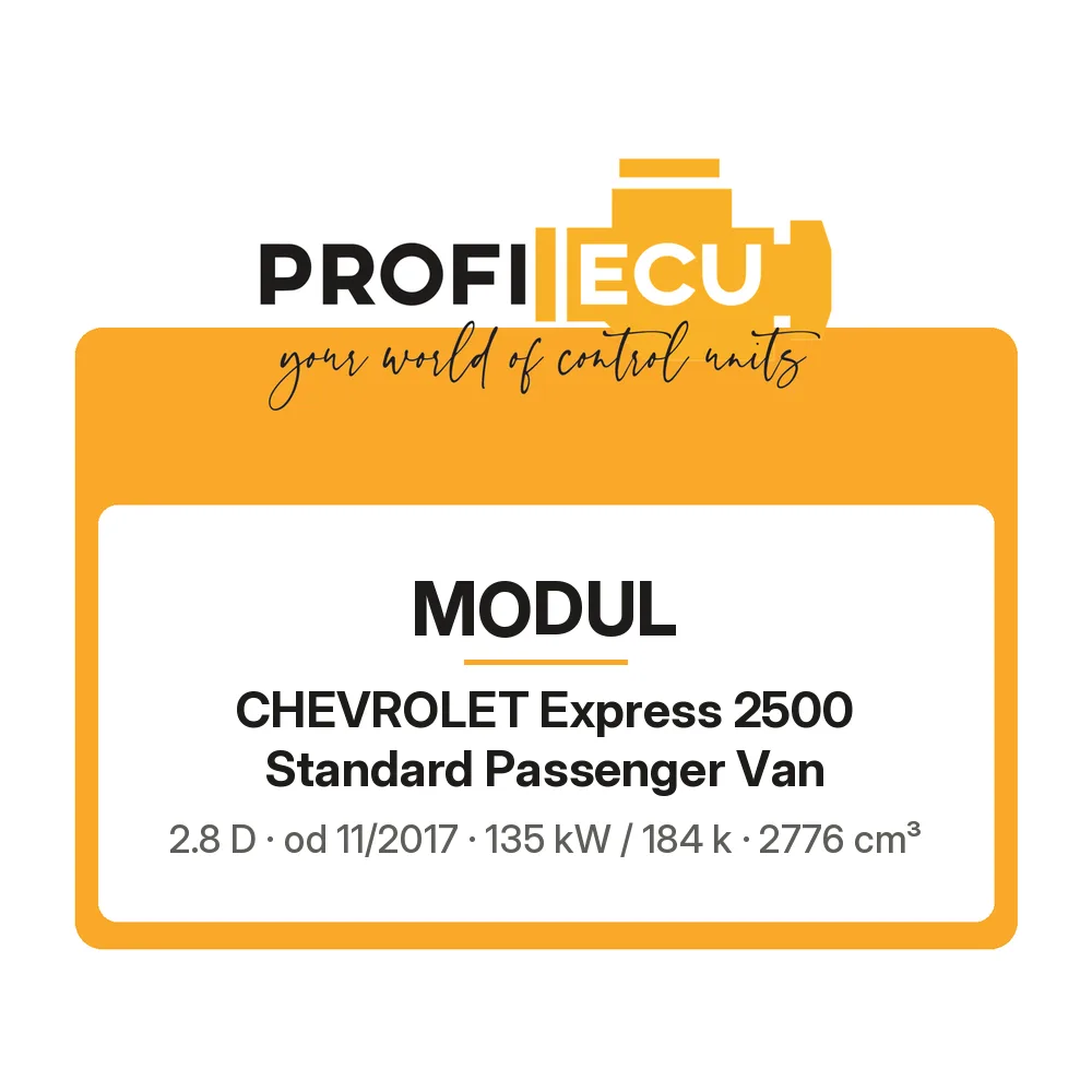 Etiketa ProfiECU: Modul pro Chevrolet Express 2500 Standard Passenger Van 2.8 D 135 kW