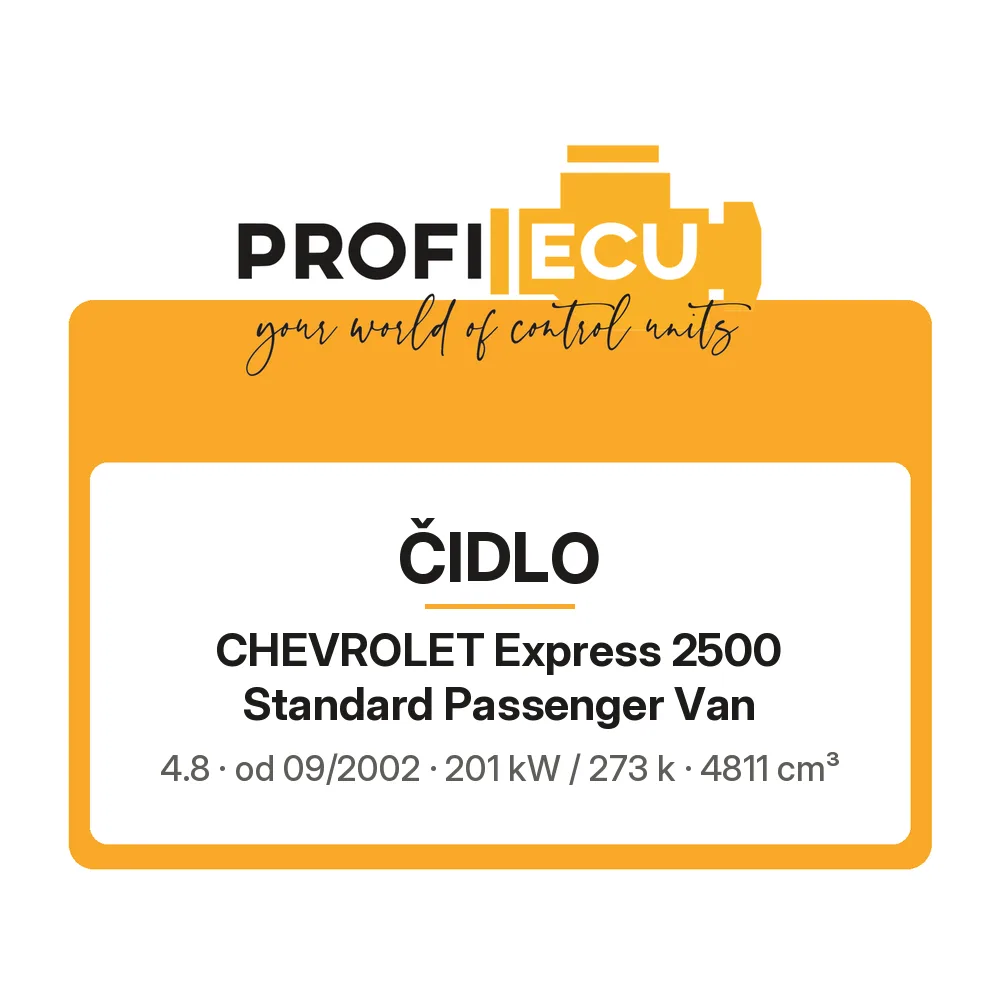 Etiketa ProfiECU: Čidlo pro Chevrolet Express 2500 Standard Passenger Van 4.8 201 kW