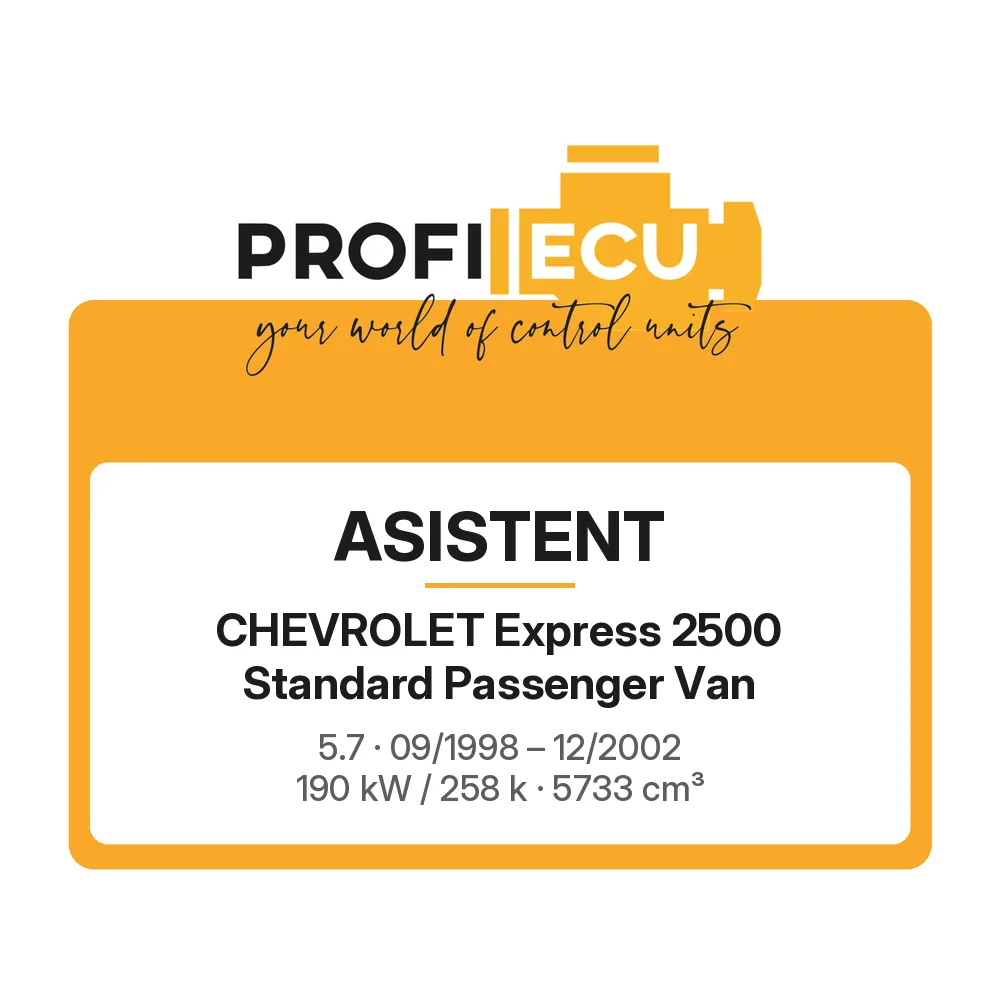 Etiketa ProfiECU: ASISTENT pro Chevrolet Express 2500 Standard Passenger Van 5.7 190 kW