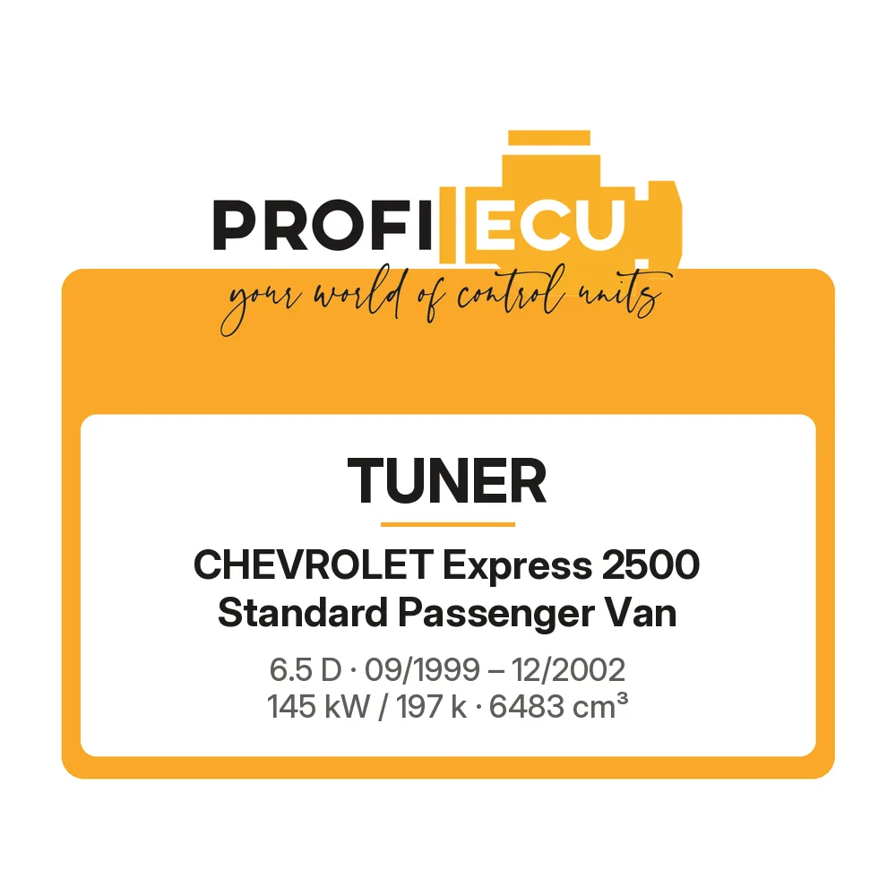 Etiketa ProfiECU: Tuner pro Chevrolet Express 2500 Standard Passenger Van 6.5 D 145 kW
