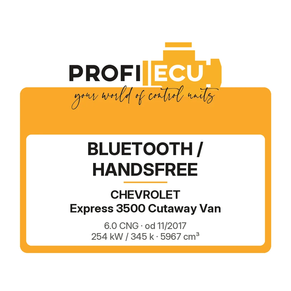 Etiketa ProfiECU: Bluetooth / Handsfree pro Chevrolet Express 3500 Cutaway Van 6.0 CNG 254 kW