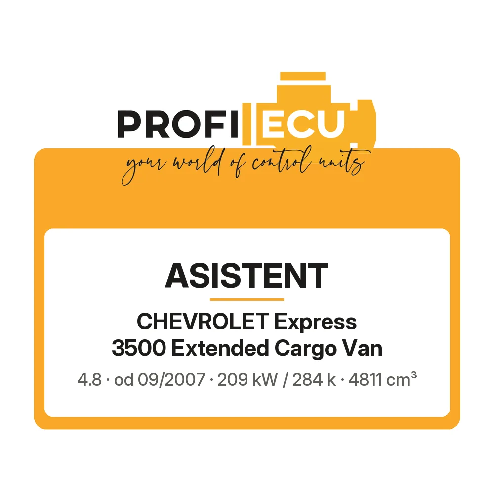 Etiketa ProfiECU: ASISTENT pro Chevrolet Express 3500 Extended Cargo Van 4.8 209 kW