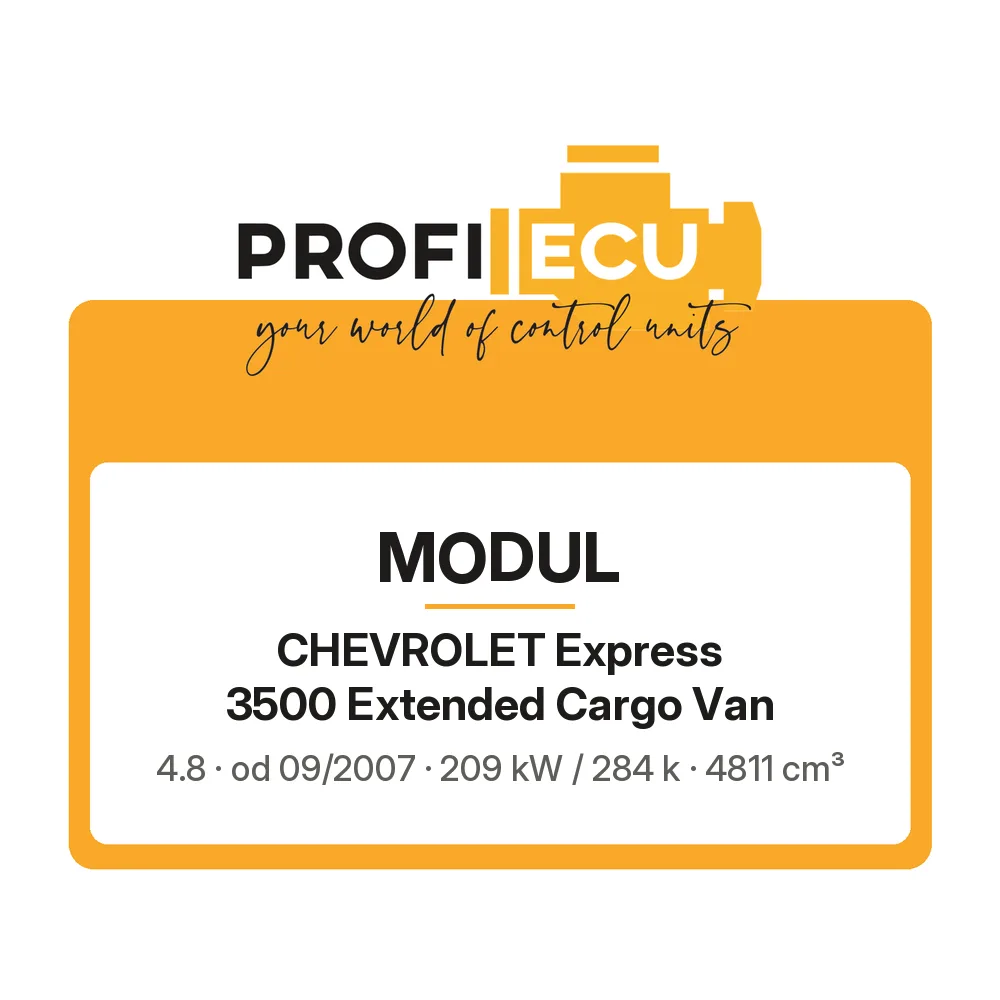 Etiketa ProfiECU: Modul pro Chevrolet Express 3500 Extended Cargo Van 4.8 209 kW