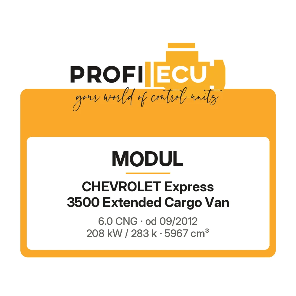 Etiketa ProfiECU: Modul pro Chevrolet Express 3500 Extended Cargo Van 6.0 CNG 208 kW