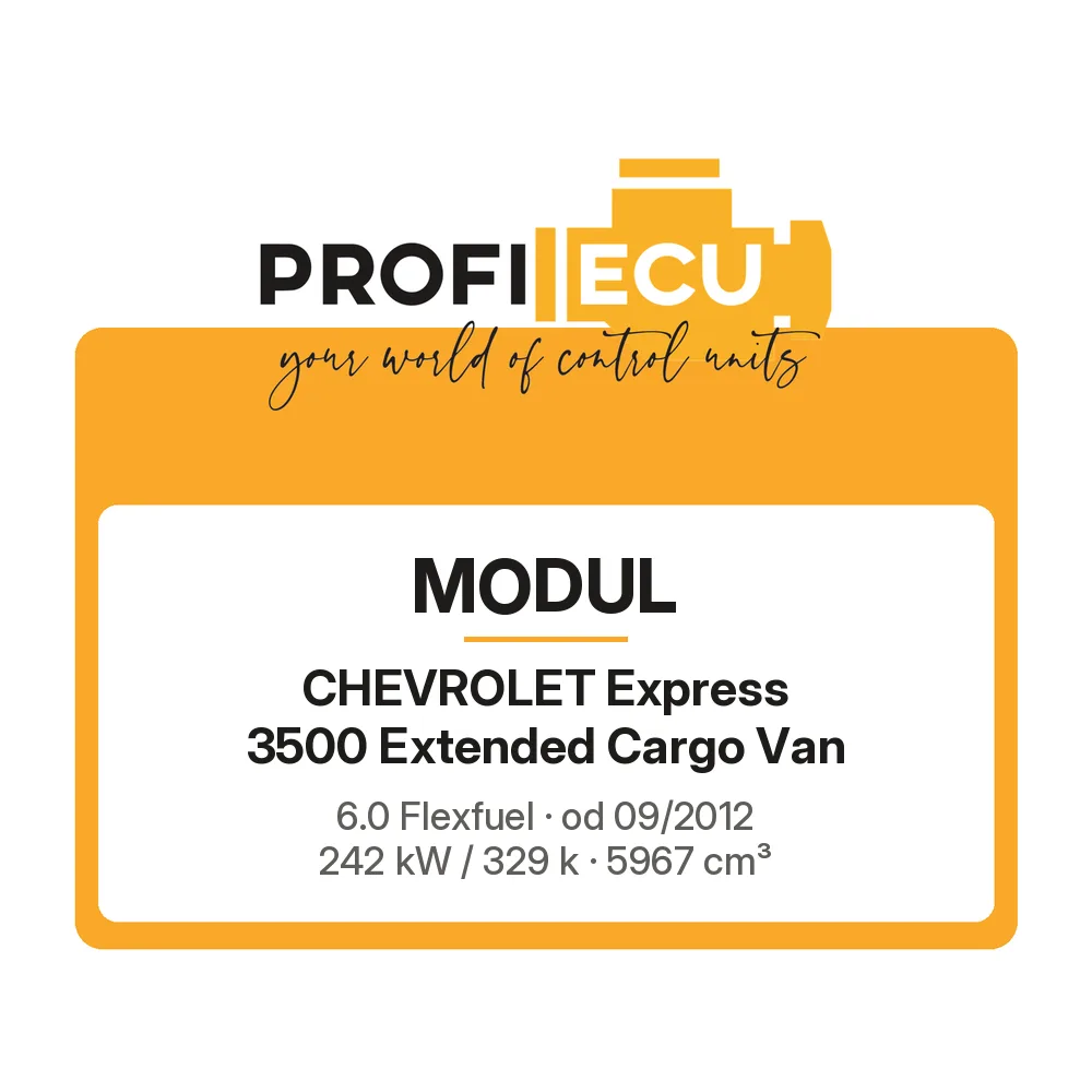 Etiketa ProfiECU: Modul pro Chevrolet Express 3500 Extended Cargo Van 6.0 Flexfuel 242 kW