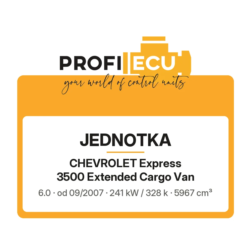 Etiketa ProfiECU: Jednotka pro Chevrolet Express 3500 Extended Cargo Van 6.0 241 kW