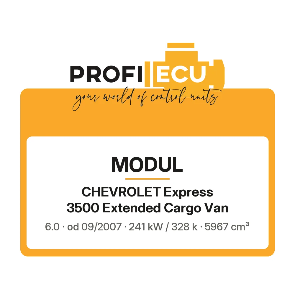 Etiketa ProfiECU: Modul pro Chevrolet Express 3500 Extended Cargo Van 6.0 241 kW
