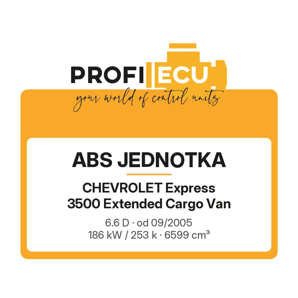 Etiketa ProfiECU: ABS jednotka pro Chevrolet Express 3500 Extended Cargo Van 6.6 D 186 kW