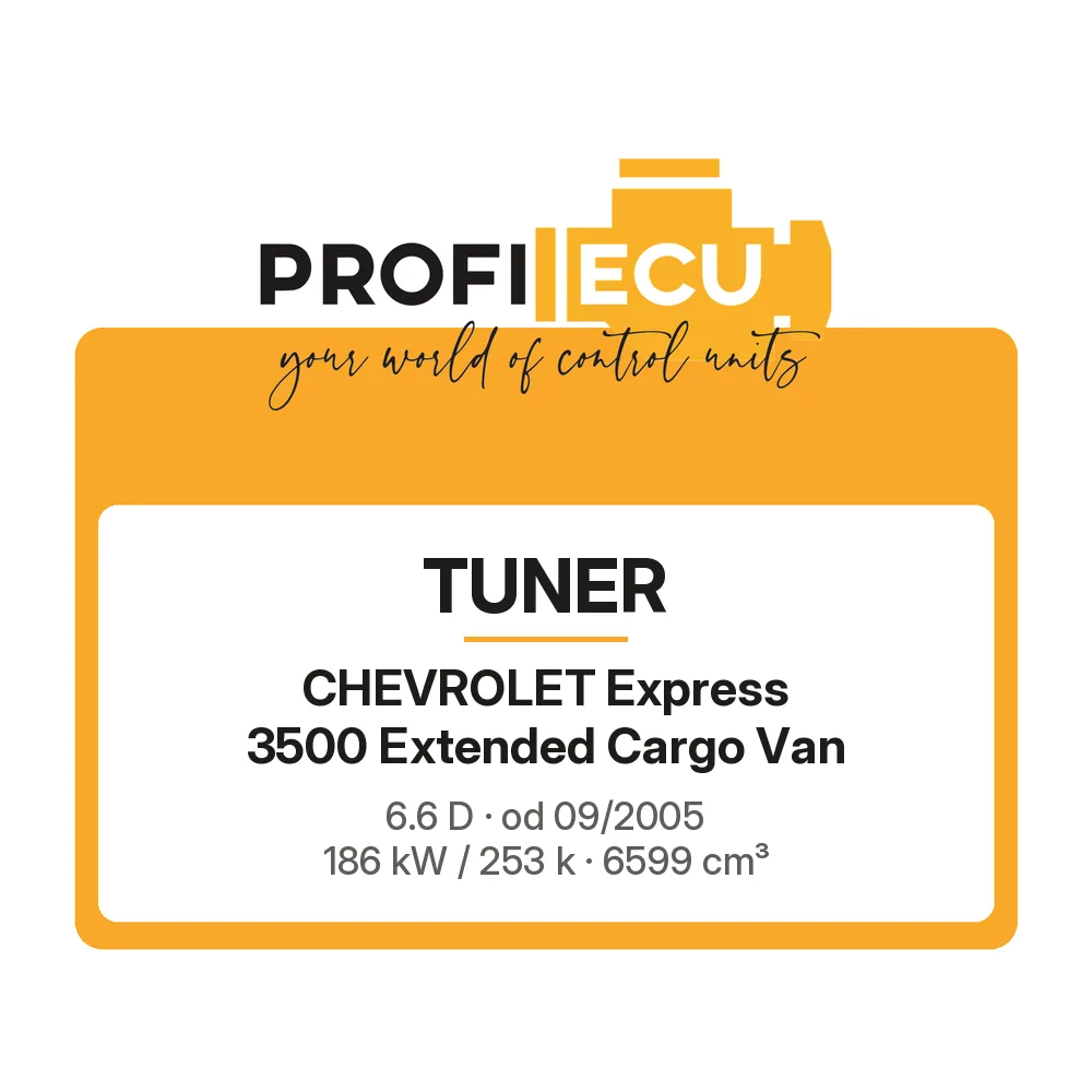 Etiketa ProfiECU: Tuner pro Chevrolet Express 3500 Extended Cargo Van 6.6 D 186 kW