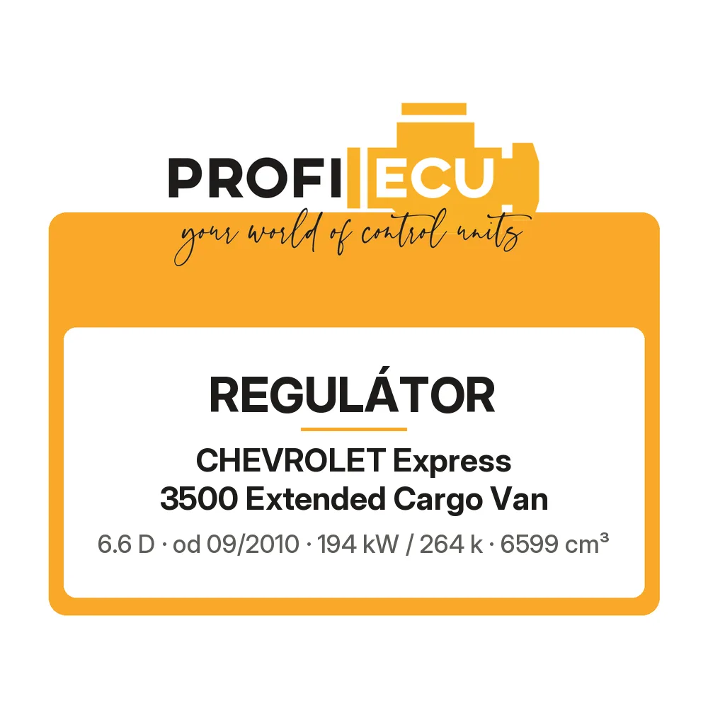 Etiketa ProfiECU: Regulátor pro Chevrolet Express 3500 Extended Cargo Van 6.6 D 194 kW