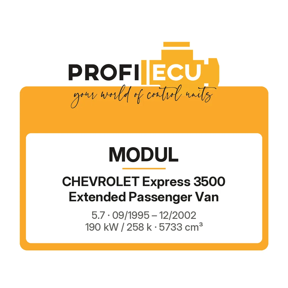 Etiketa ProfiECU: Modul pro Chevrolet Express 3500 Extended Passenger Van 5.7 190 kW