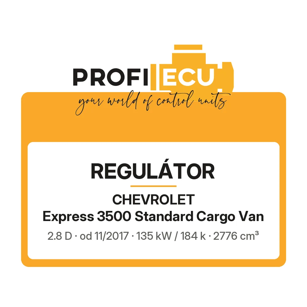 Etiketa ProfiECU: Regulátor pro Chevrolet Express 3500 Standard Cargo Van 2.8 D 135 kW