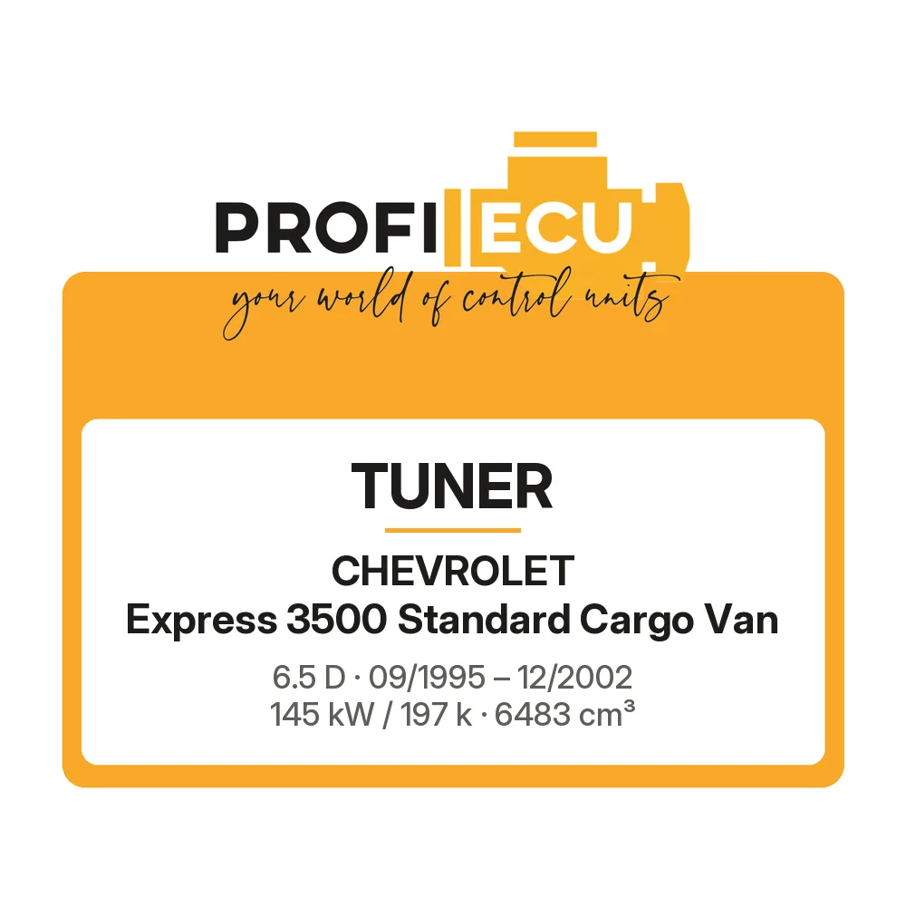 Etiketa ProfiECU: Tuner pro Chevrolet Express 3500 Standard Cargo Van 6.5 D 145 kW