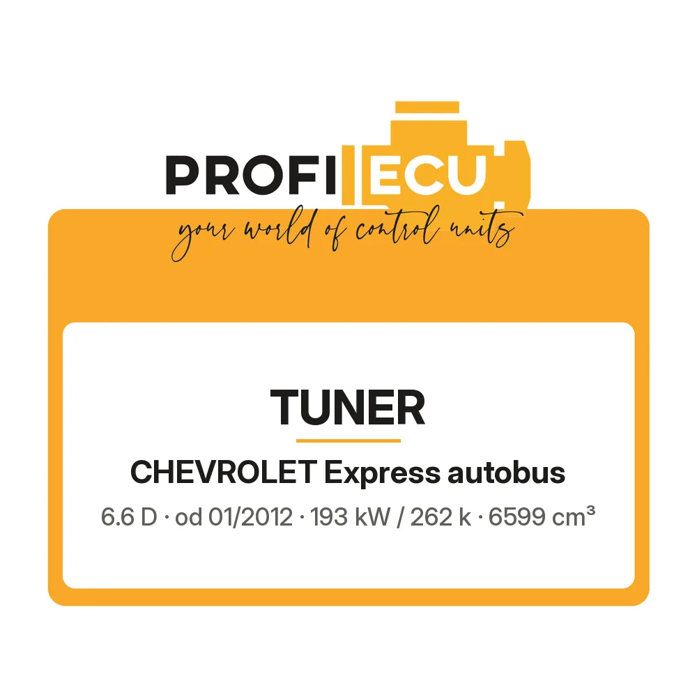 Etiketa ProfiECU: Tuner pro Chevrolet Express autobus 6.6 D 193 kW