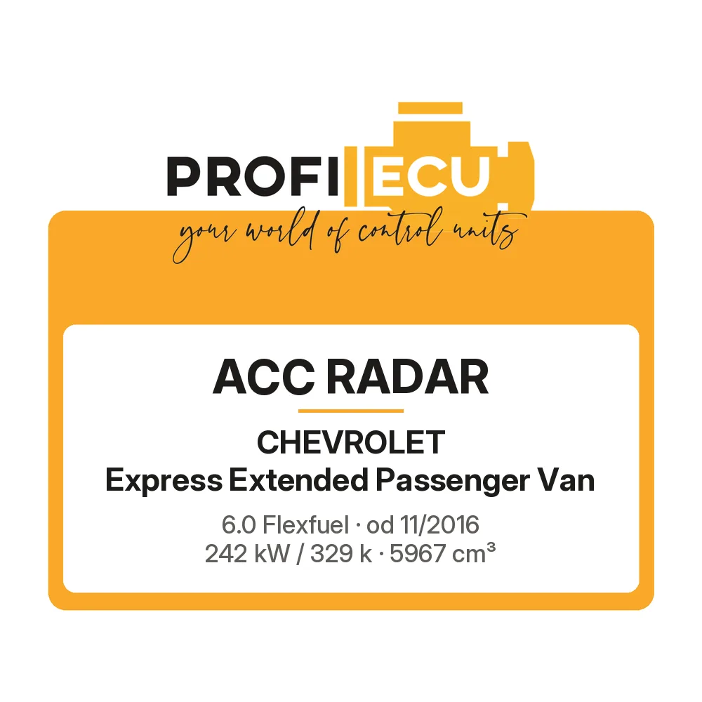 Etiketa ProfiECU: ACC Radar pro Chevrolet Express Extended Passenger Van 6.0 Flexfuel 242 kW
