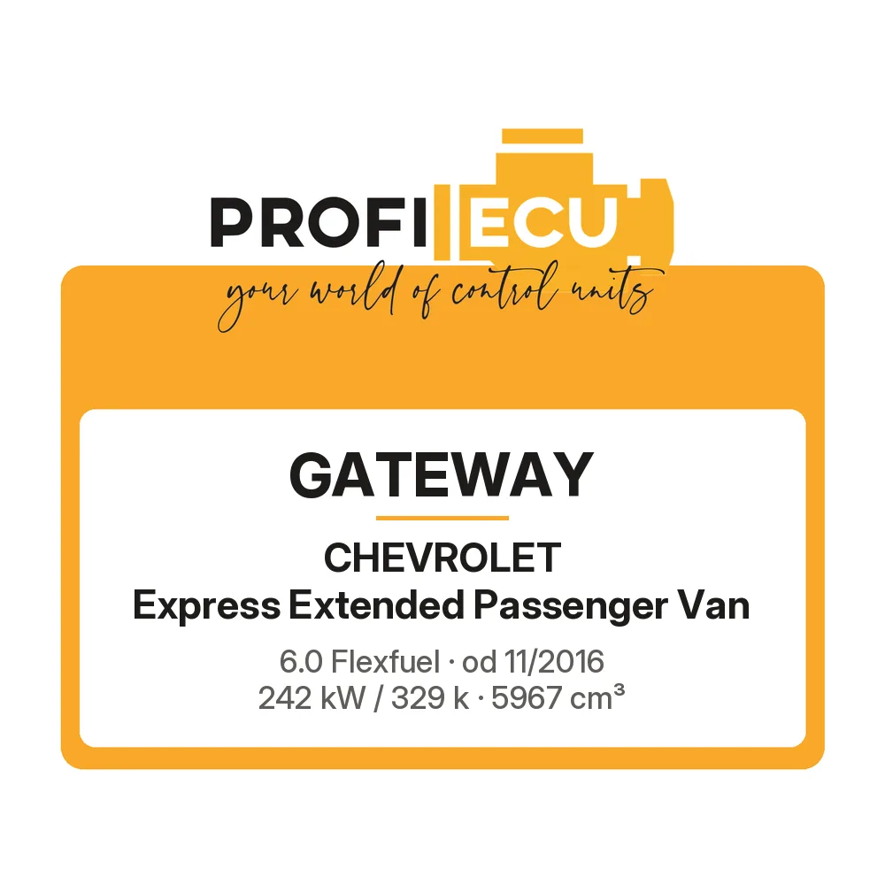 Etiketa ProfiECU: GATEWAY pro Chevrolet Express Extended Passenger Van 6.0 Flexfuel 242 kW