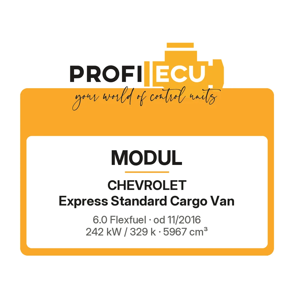 Etiketa ProfiECU: Modul pro Chevrolet Express Standard Cargo Van 6.0 Flexfuel 242 kW