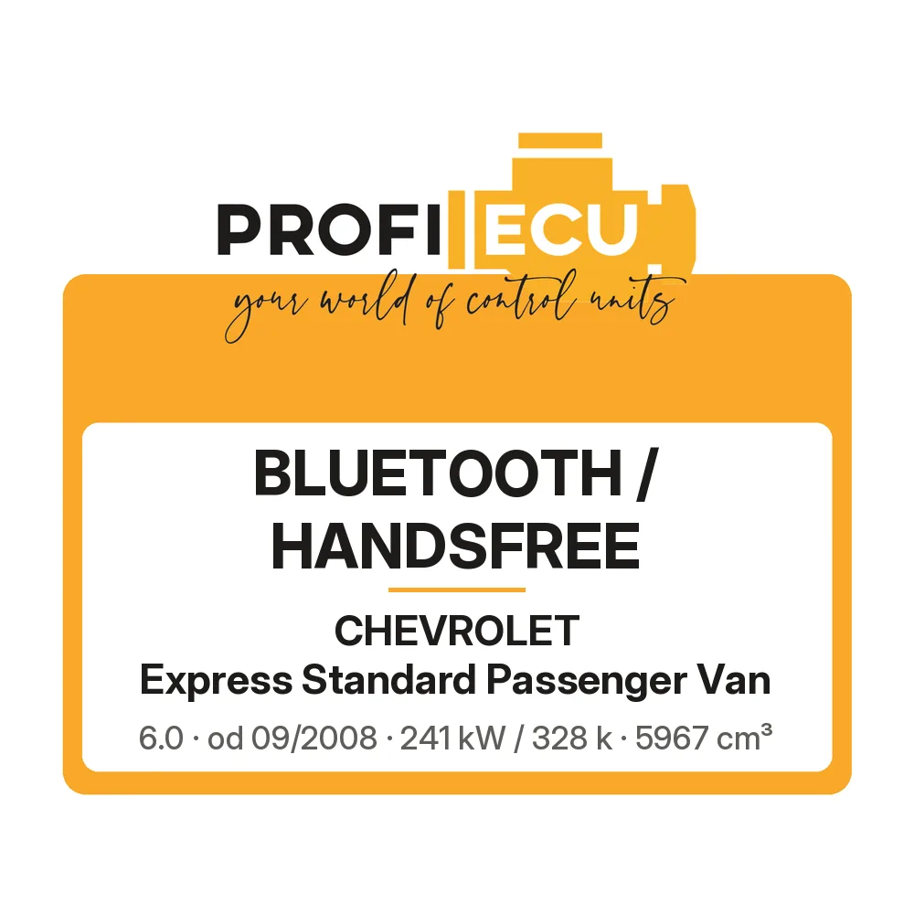 Etiketa ProfiECU: Bluetooth / Handsfree pro Chevrolet Express Standard Passenger Van 6.0 241 kW