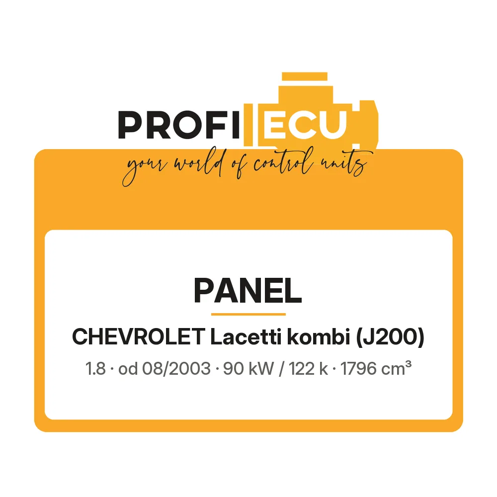 Etiketa ProfiECU: Panel pro Chevrolet Lacetti kombi 1.8 90 kW