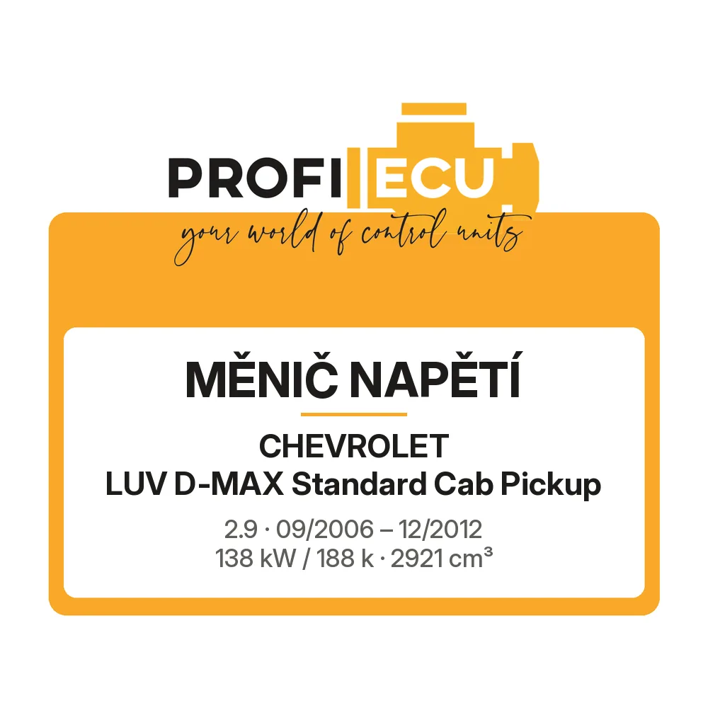 Etiketa ProfiECU: Měnič napětí pro Chevrolet LUV D-MAX Standard Cab Pickup 2.9 138 kW