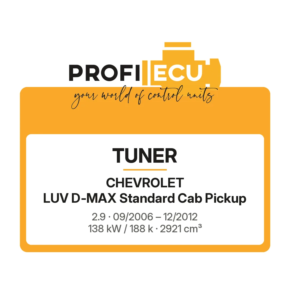 Etiketa ProfiECU: Tuner pro Chevrolet LUV D-MAX Standard Cab Pickup 2.9 138 kW