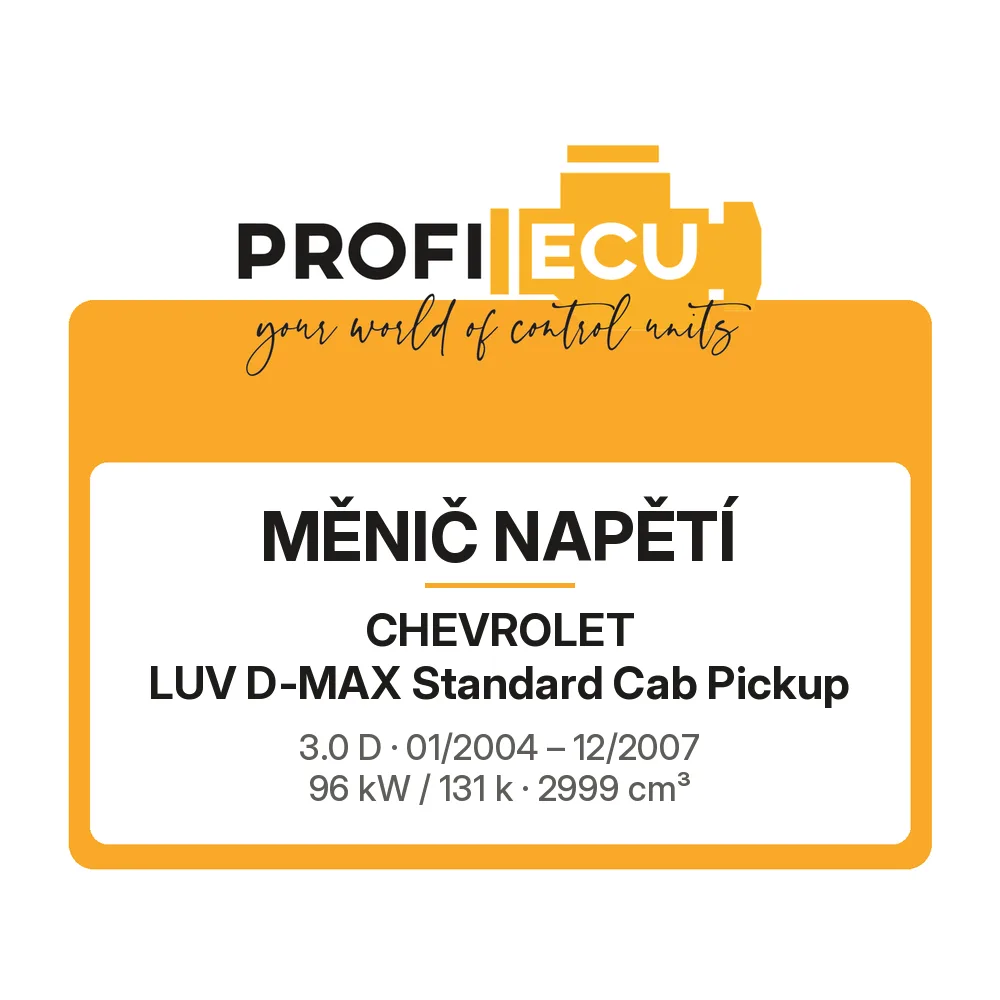 Etiketa ProfiECU: Měnič napětí pro Chevrolet LUV D-MAX Standard Cab Pickup 3.0 D 96 kW