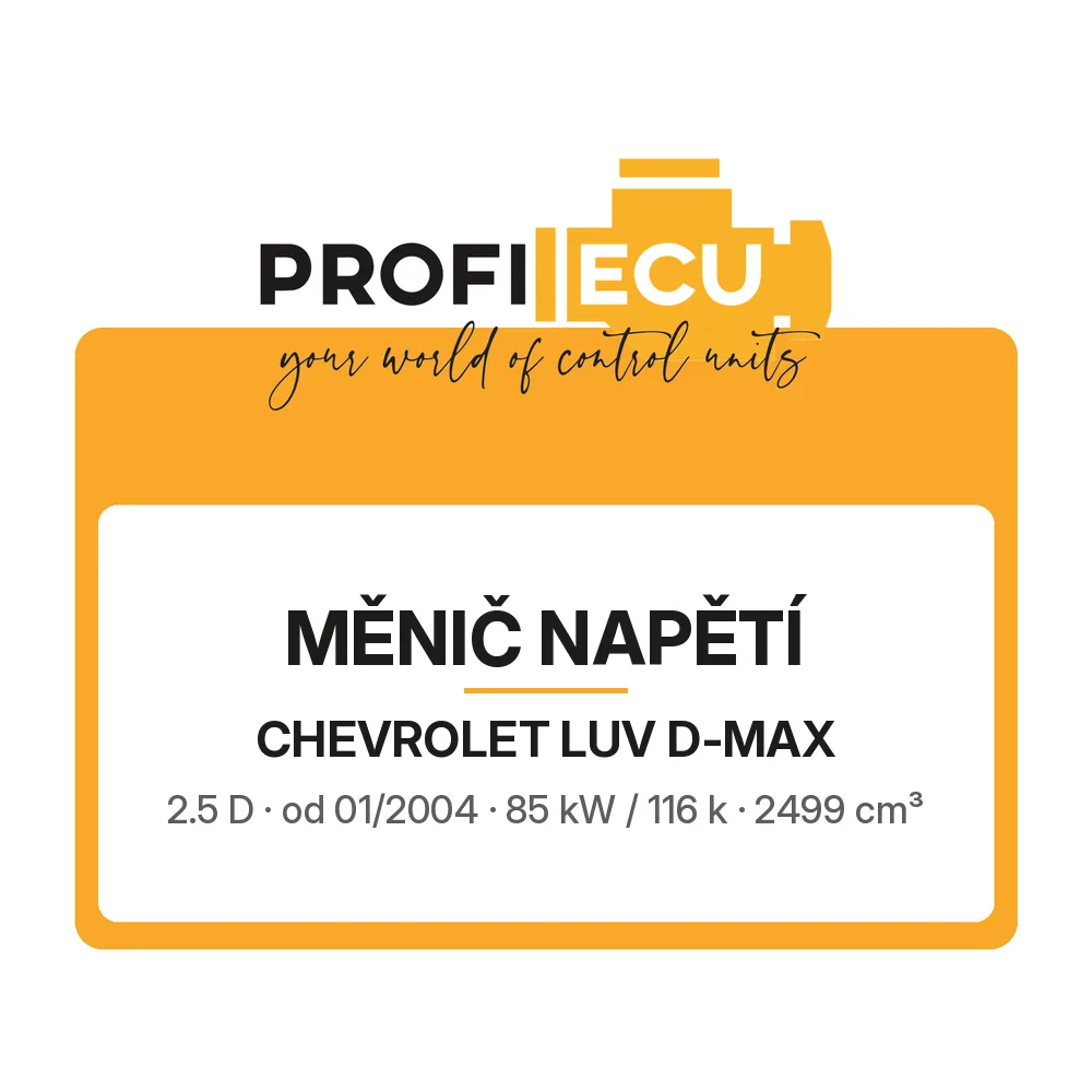 Etiketa ProfiECU: Měnič napětí pro Chevrolet LUV D-MAX 2.5 D 85 kW