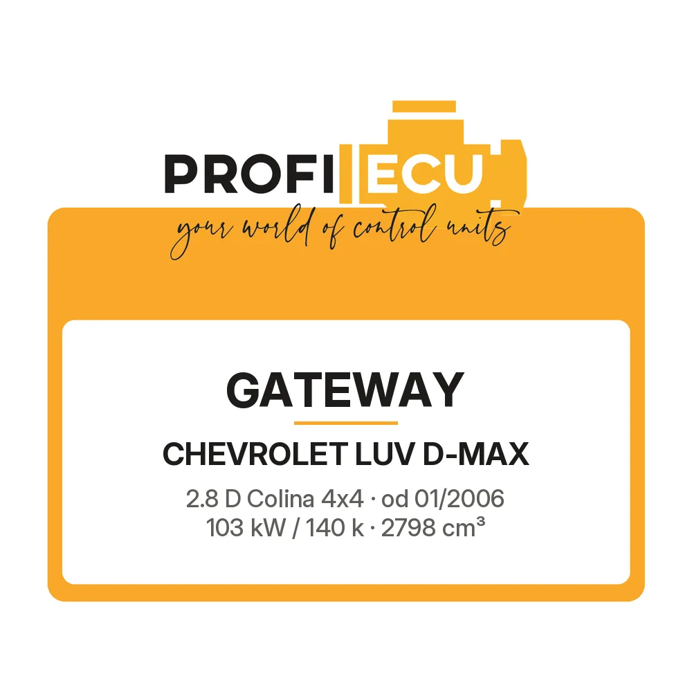 Etiketa ProfiECU: GATEWAY pro Chevrolet LUV D-MAX 2.8 D Colina 4x4 103 kW