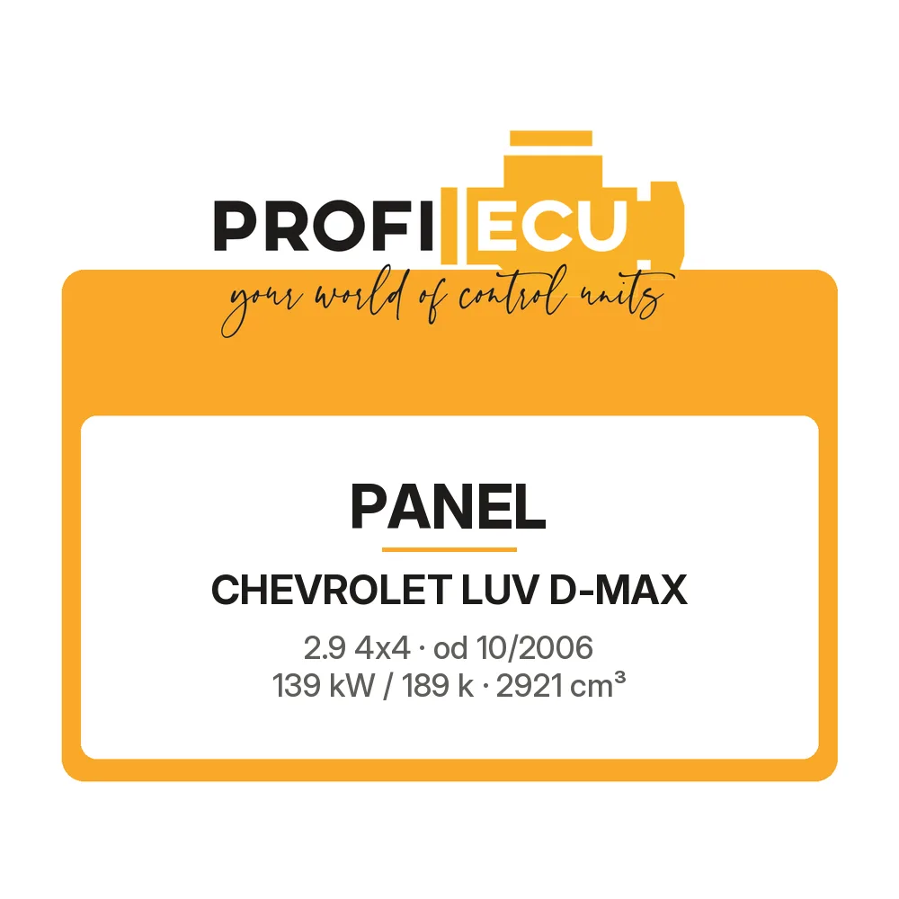 Etiketa ProfiECU: Panel pro Chevrolet LUV D-MAX 2.9 4x4 139 kW