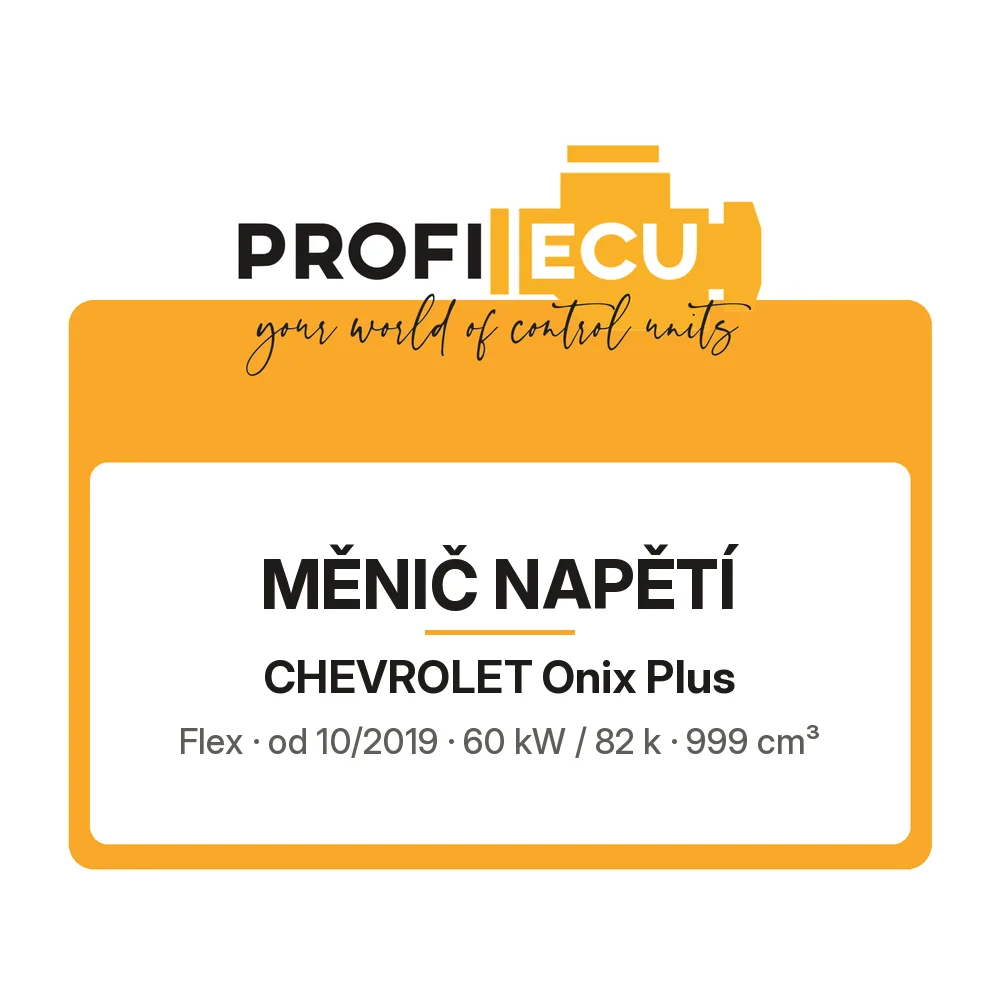 Etiketa ProfiECU: Měnič napětí pro Chevrolet Onix Plus Flex 60 kW