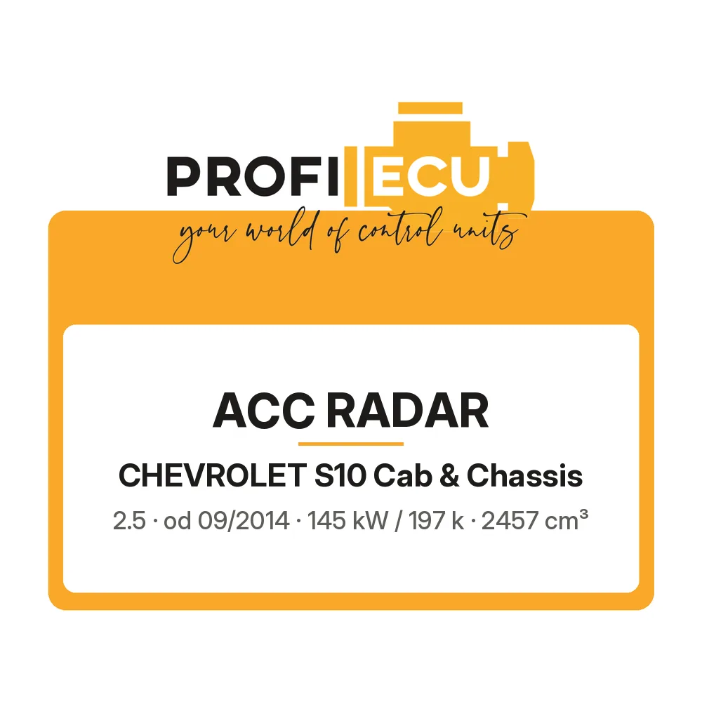 Etiketa ProfiECU: ACC Radar pro Chevrolet S10 Cab & Chassis 2.5 145 kW