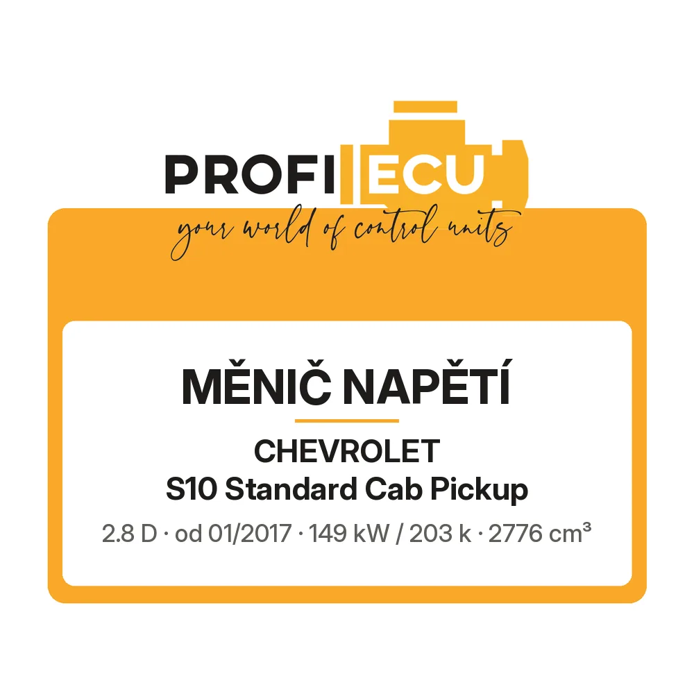 Etiketa ProfiECU: Měnič napětí pro Chevrolet S10 Standard Cab Pickup 2.8 D 149 kW