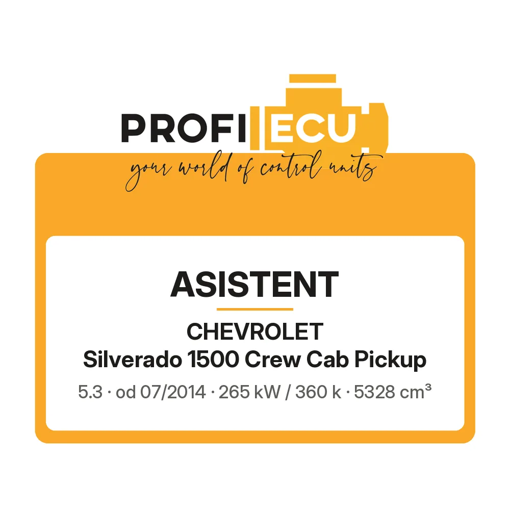 Etiketa ProfiECU: ASISTENT pro Chevrolet Silverado 1500 Crew Cab Pickup 5.3 265 kW