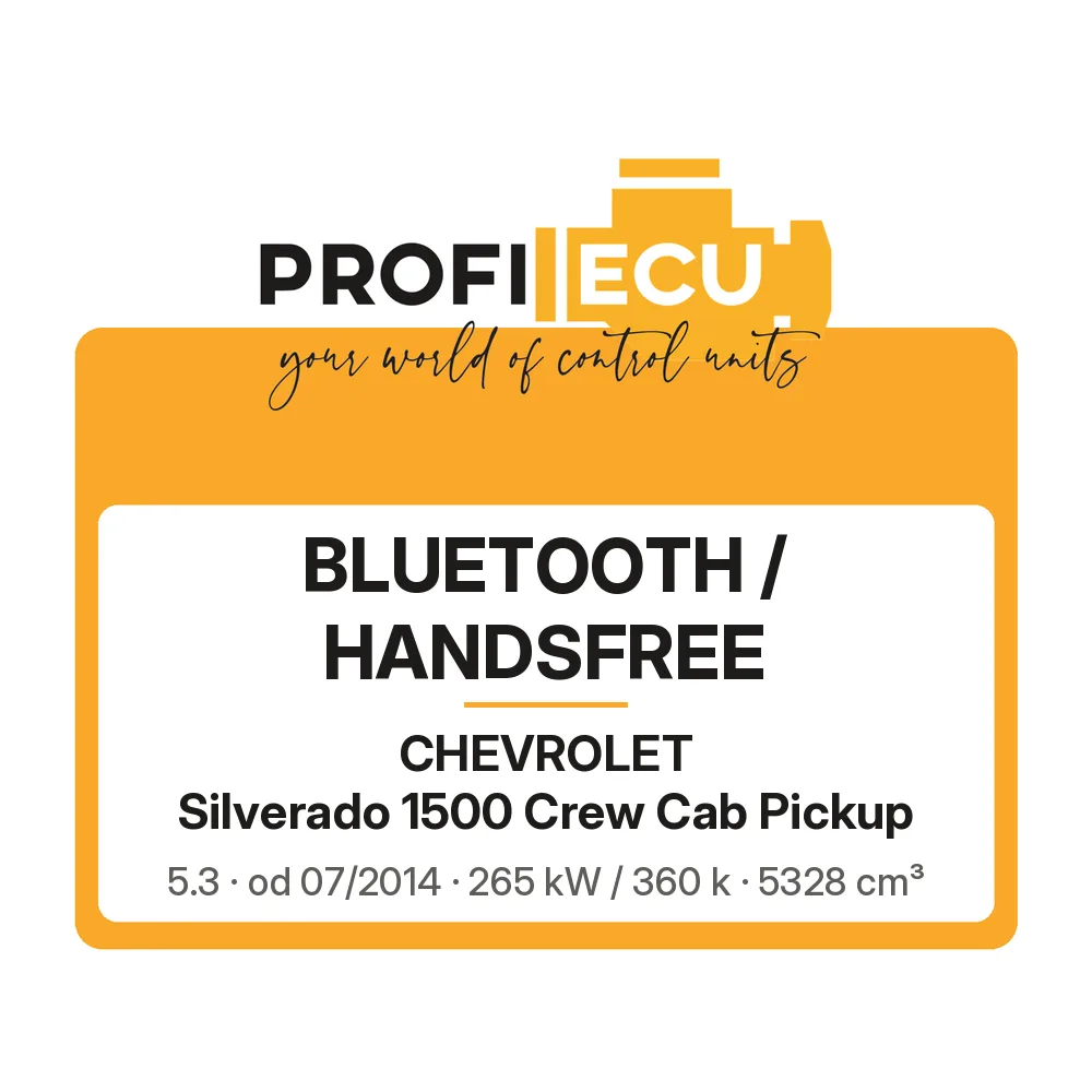 Etiketa ProfiECU: Bluetooth / Handsfree pro Chevrolet Silverado 1500 Crew Cab Pickup 5.3 265 kW