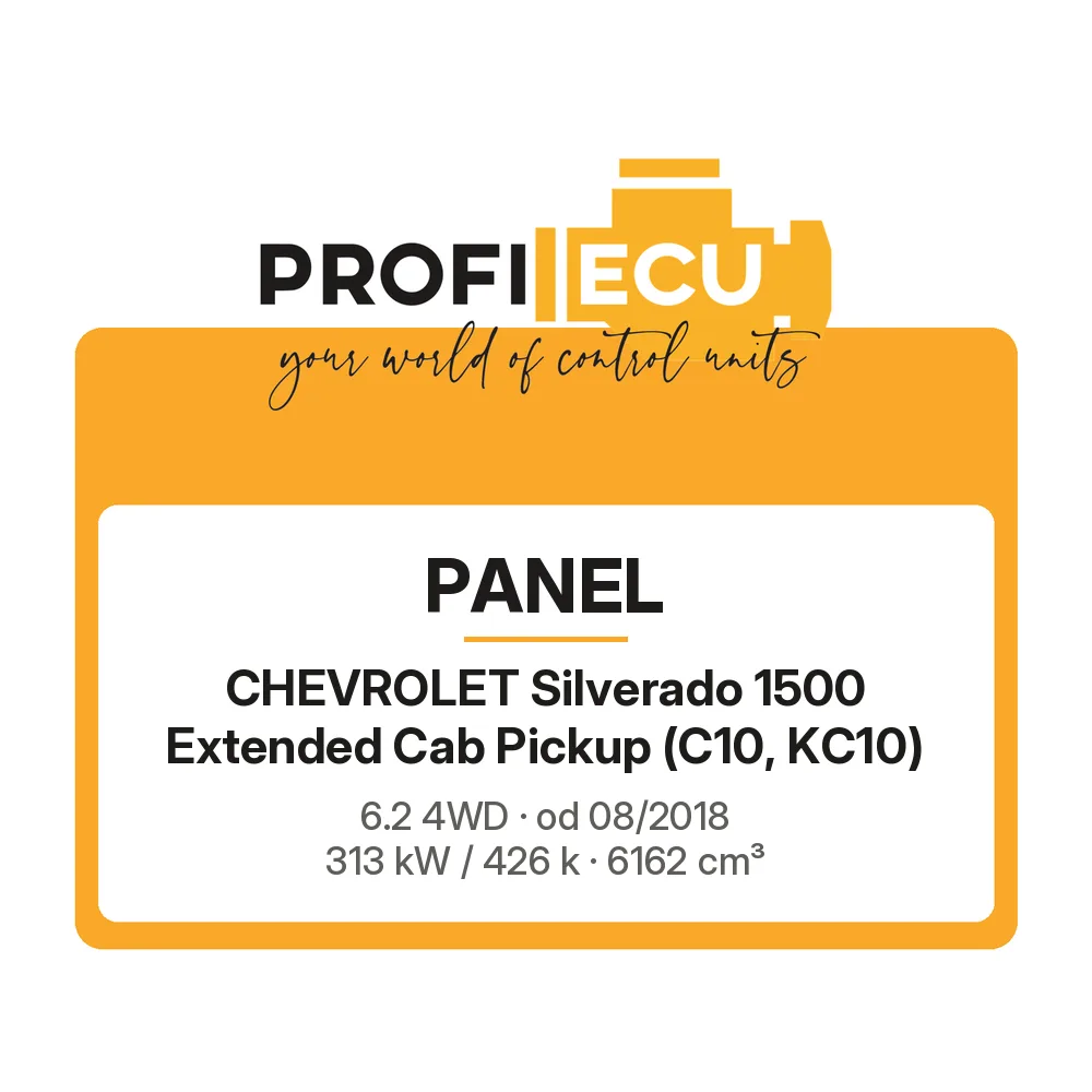 Etiketa ProfiECU: Panel pro Chevrolet Silverado 1500 Extended Cab Pickup 6.2 4WD 313 kW