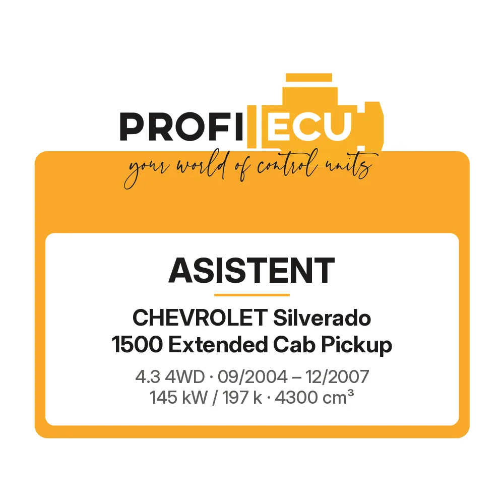 Etiketa ProfiECU: ASISTENT pro Chevrolet Silverado 1500 Extended Cab Pickup 4.3 4WD 145 kW