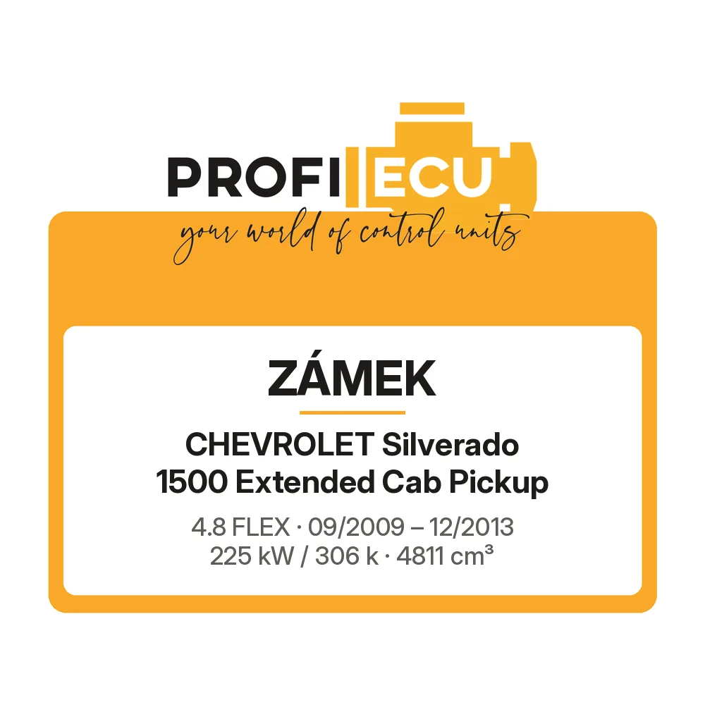 Etiketa ProfiECU: Zámek pro Chevrolet Silverado 1500 Extended Cab Pickup 4.8 FLEX 225 kW