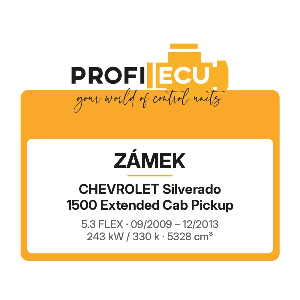 Etiketa ProfiECU: Zámek pro Chevrolet Silverado 1500 Extended Cab Pickup 5.3 FLEX 243 kW