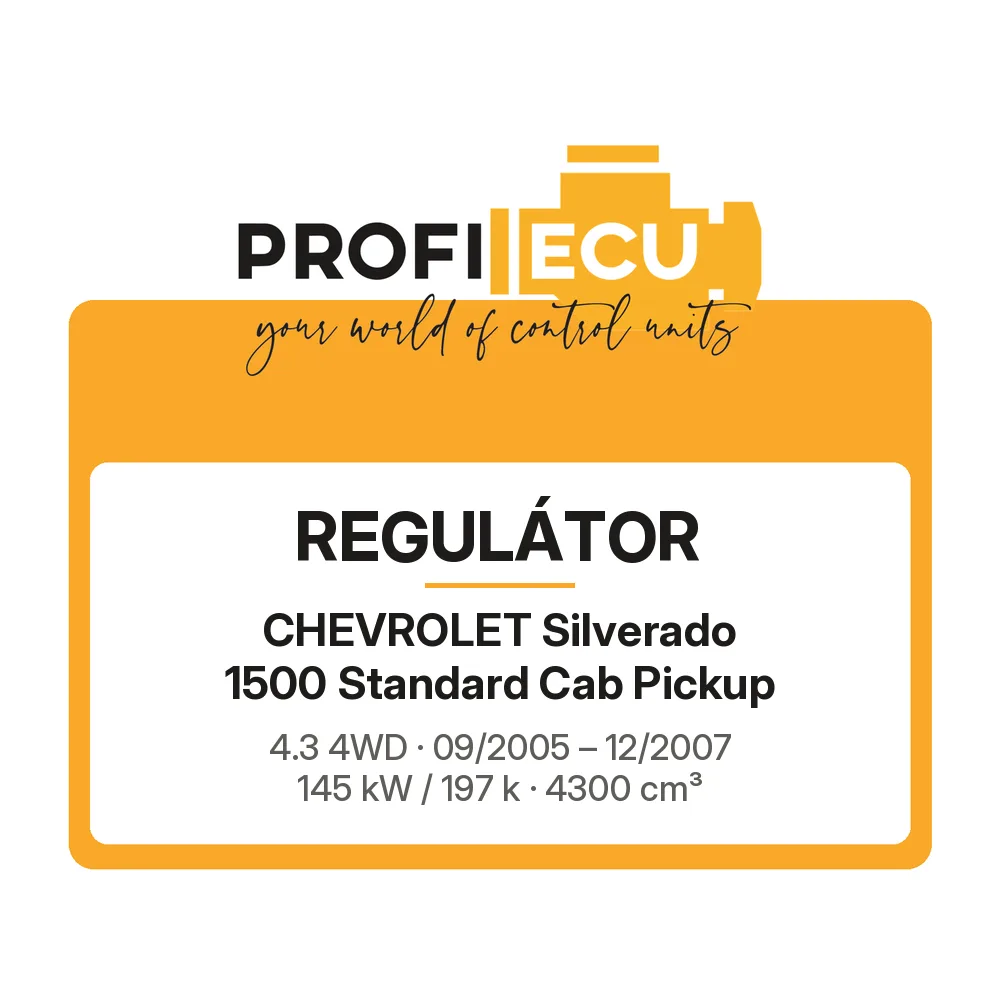 Etiketa ProfiECU: Regulátor pro Chevrolet Silverado 1500 Standard Cab Pickup 4.3 4WD 145 kW