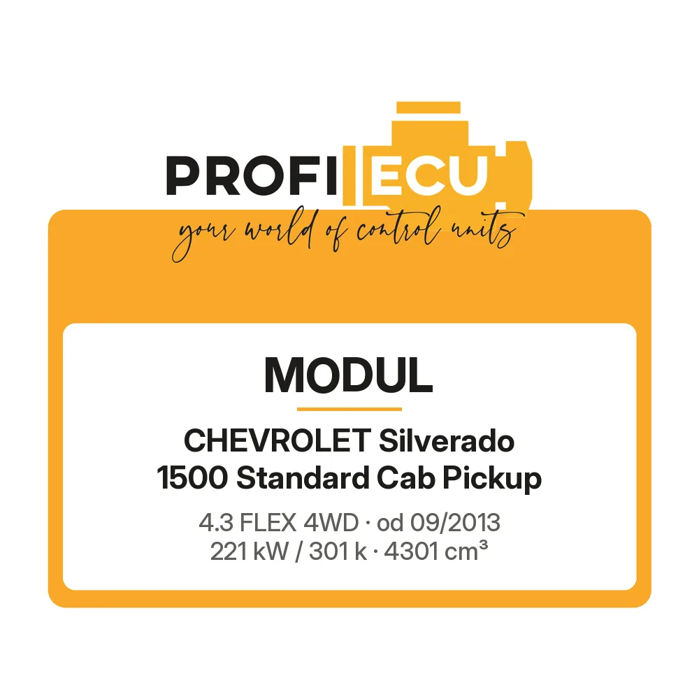 Etiketa ProfiECU: Modul pro Chevrolet Silverado 1500 Standard Cab Pickup 4.3 FLEX 4WD 221 kW
