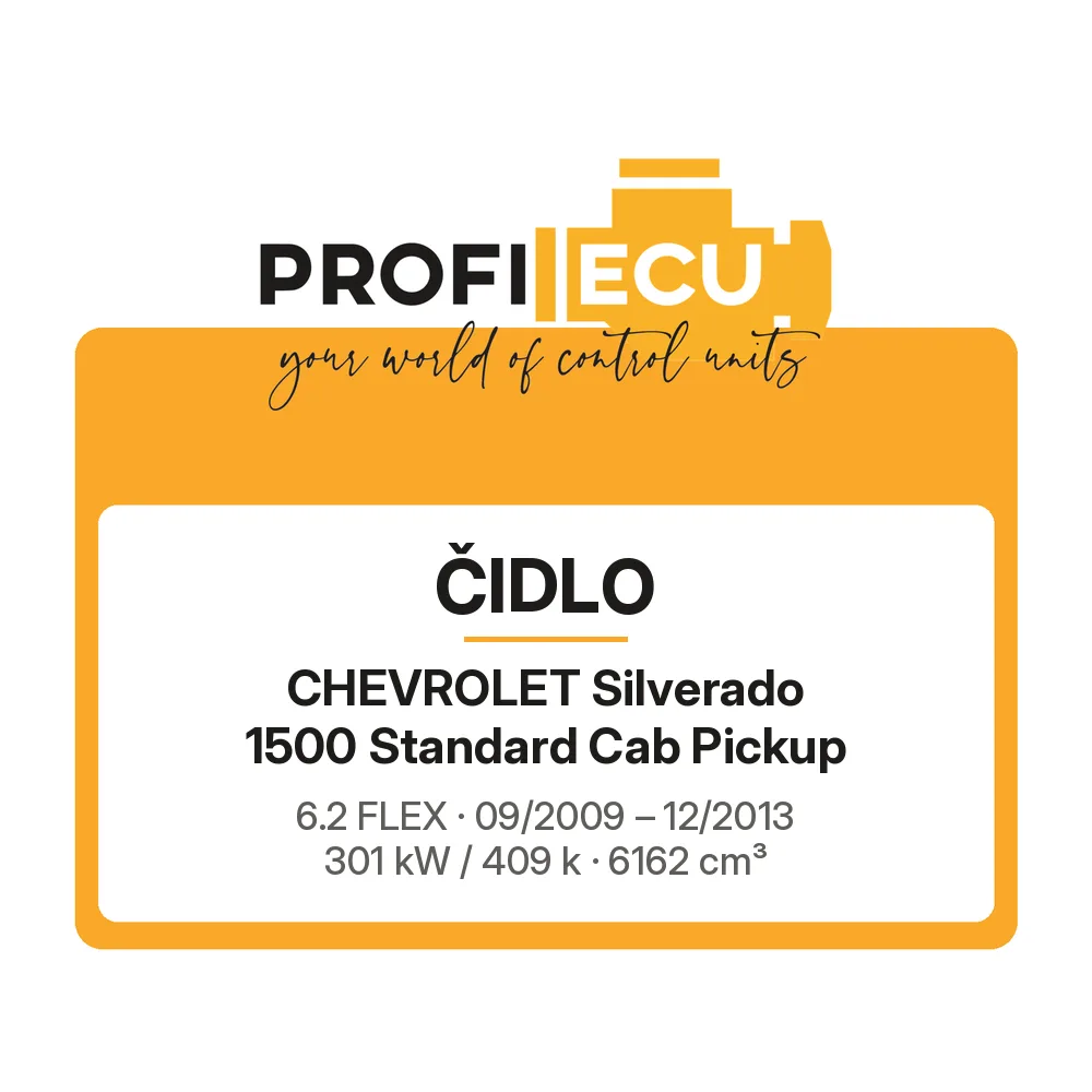 Etiketa ProfiECU: Čidlo pro Chevrolet Silverado 1500 Standard Cab Pickup 6.2 FLEX 301 kW