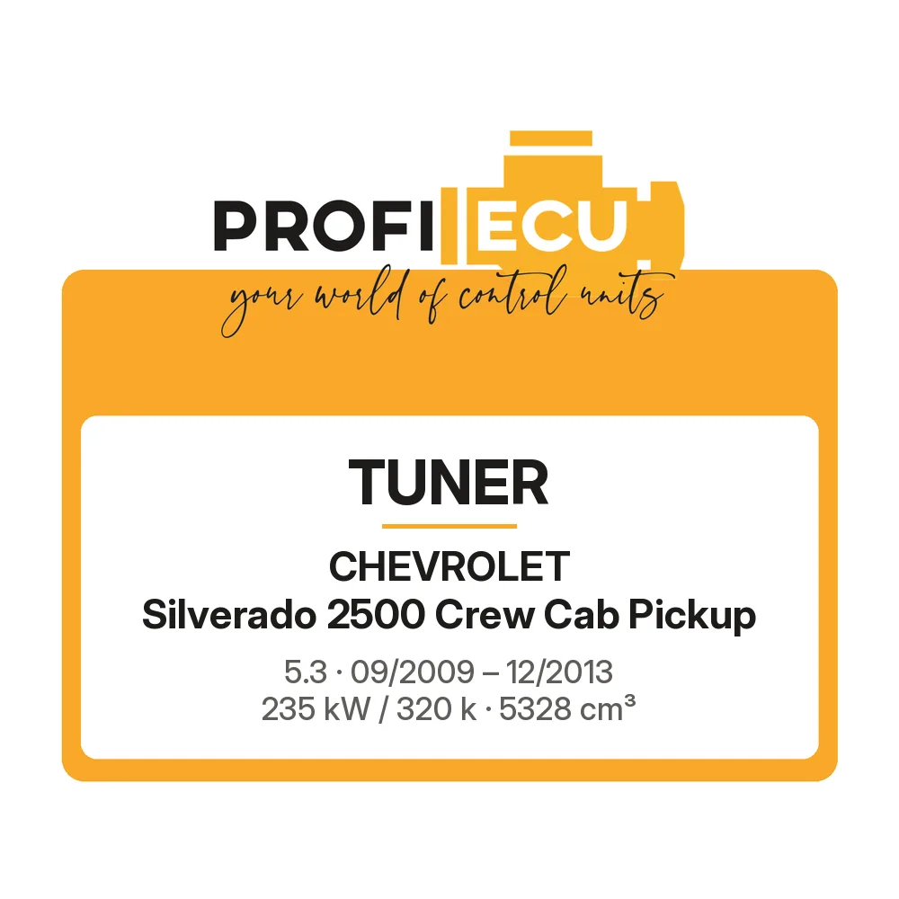 Etiketa ProfiECU: Tuner pro Chevrolet Silverado 2500 Crew Cab Pickup 5.3 235 kW