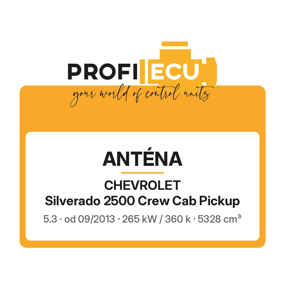 Etiketa ProfiECU: Anténa pro Chevrolet Silverado 2500 Crew Cab Pickup 5.3 265 kW